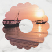 Sunset in Zanzibar Wijnglaslabel (Voorkant)