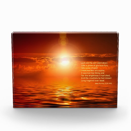 Sunset Inspirations Sinaasappel Golden Sky Zee van Fotoblokken (Voorkant)