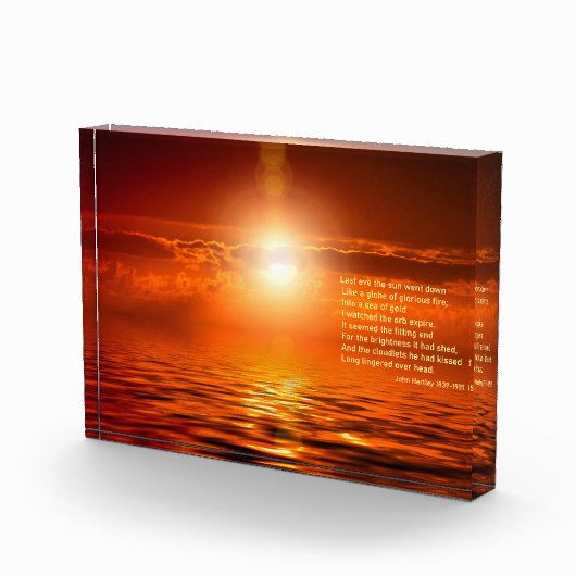 Sunset Inspirations Sinaasappel Golden Sky Zee van Fotoblokken (Rechts)