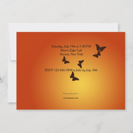 Sunset Invitation Kaart (Achterkant)