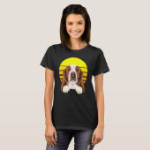 Sunset Irish Rood en Wit Setter Dog T-shirt (Voorkant volledig)