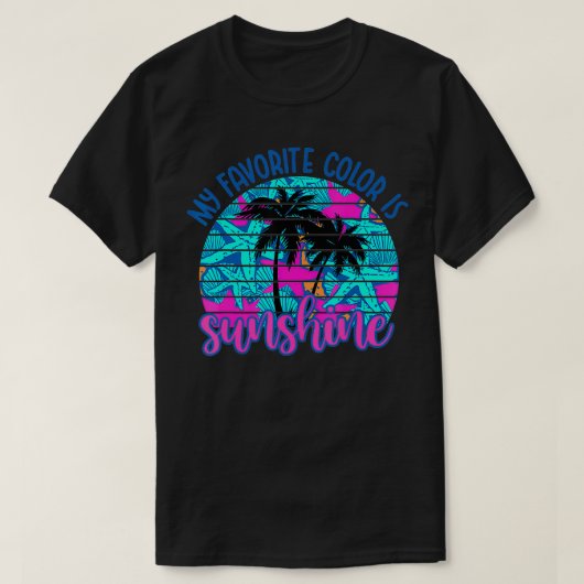 Sunset is mijn favoriete  kleurenrecorder t-shirt (Design voorkant)