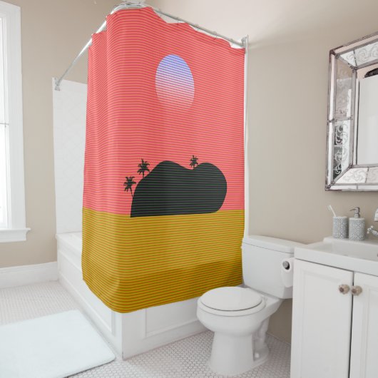 Sunset Island Douchegordijn (In situ)