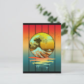 Sunset Japanese Kanagawa Wave Ocean Briefkaart (Staand voorkant)