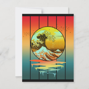  Sunset Japanese Kanagawa Wave Ocean Briefkaart