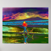 Sunset Jog met een hond... Poster (Voorkant)