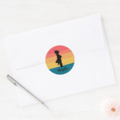 Sunset Jolly Roger Boy Pirate Ronde Sticker (Envelop)