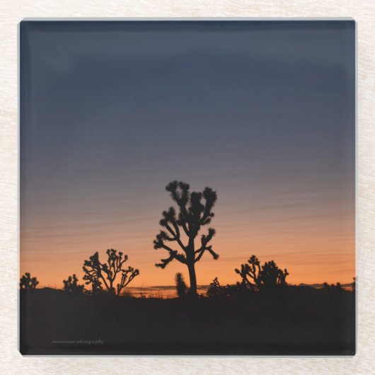 Sunset Joshua Trees Glazen Onderzetter (Voorkant)