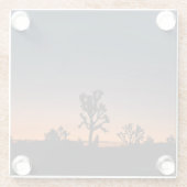 Sunset Joshua Trees Glazen Onderzetter (Achterkant)