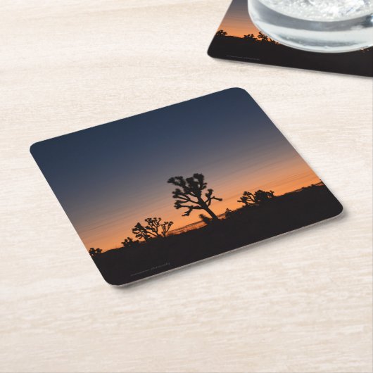 Sunset Joshua Trees Kartonnen Onderzetters (Schuin)