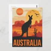 Sunset Kangaroo in Australia Briefkaart (Voorkant / Achterkant)