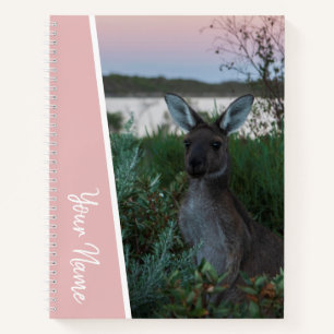 Sunset Kangoeroe Australië Roze Accent Handschrift Notitieboek