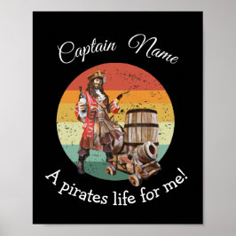 Sunset Kapitein Rum Party Pirate Poster