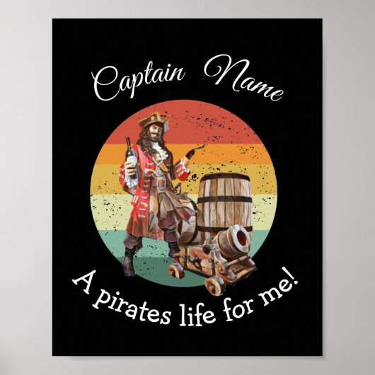 Sunset Kapitein Rum Party Pirate Poster (Voorkant)