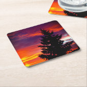 Sunset Kartonnen Onderzetters (Schuin)