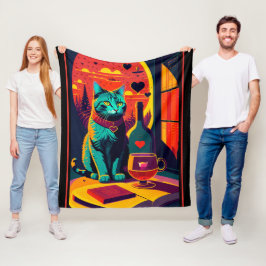 Sunset kattenboeken en wijn fleece deken