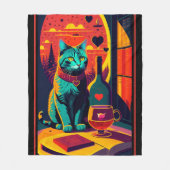 Sunset kattenboeken en wijn fleece deken (Voorkant)