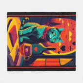 Sunset kattenboeken en wijn fleece deken (Voorkant (Horizontaal))