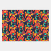 Sunset kattenboeken en wijn inpakpapier vel (Voorkant)