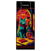 Sunset kattenboeken en wijn wijn cadeautas (Voorkant)
