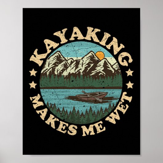 Sunset Kayaking maakt me nat River Boating Poster (Voorkant)