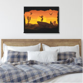 Sunset Kokopelli Canvas Print (Insitu (Slaapkamer))