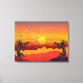 Sunset Kokopelli en Music Canvas Print (Voorkant)