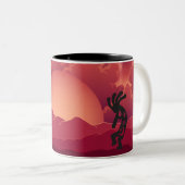 Sunset Kokopelli Tweekleurige Koffiemok (Voorkant rechts)