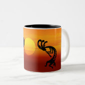 Sunset Kokopelli Tweekleurige Koffiemok (Voorkant rechts)