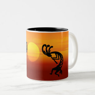 Sunset Kokopelli Tweekleurige Koffiemok