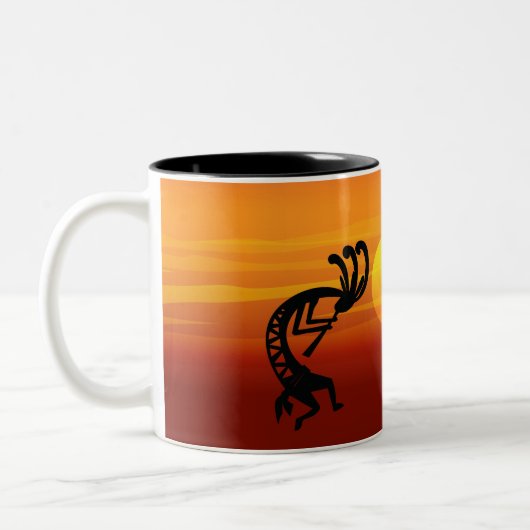 Sunset Kokopelli Tweekleurige Koffiemok (Links)