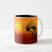 Sunset Kokopelli Tweekleurige Koffiemok (Voorkant rechts)