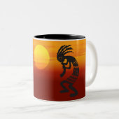 Sunset Kokopelli Tweekleurige Koffiemok (Voorkant rechts)