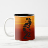 Sunset Kokopelli Tweekleurige Koffiemok (Links)