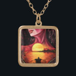 Sunset Lady-Ketting Goud Vergulden Ketting<br><div class="desc">Kettingen met Romantische Sunset Womnal - Love Dreams - MIGNED Schilderkunst - Kies / Voeg Uw Unieke Tekst / Naam / Kleur - Maak Uw Speciaal Ketting Gift - Vergroot en verplaats of verwijder en voeg elementen / tekst met maatwerktool ! Schilderen en ontwerpen van MINNED. Bekijk mijn andere projecten/schilderijen....</div>