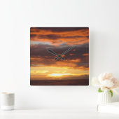 Sunset Lahaina Maui Hawaii Vierkante Klok (Huis)