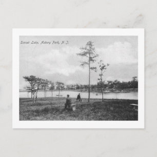 Sunset Lake, Asbury Park, Vintage van New Jersey Briefkaart