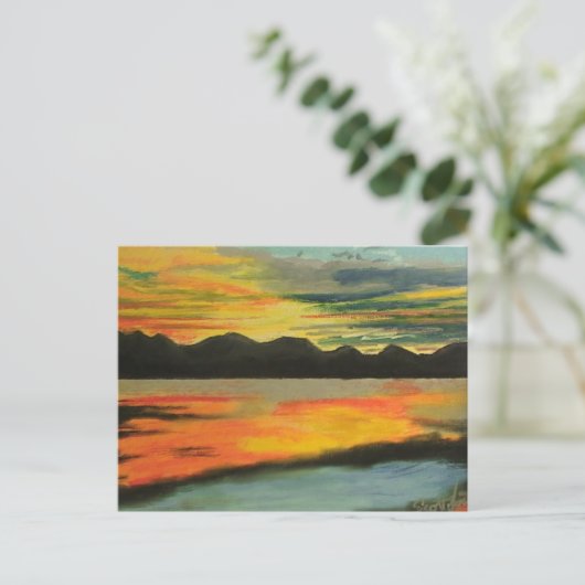 Sunset Lake Briefkaart (Staand voorkant)