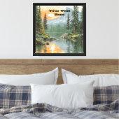 Sunset Lake Canvas Afdruk (Insitu (Slaapkamer))