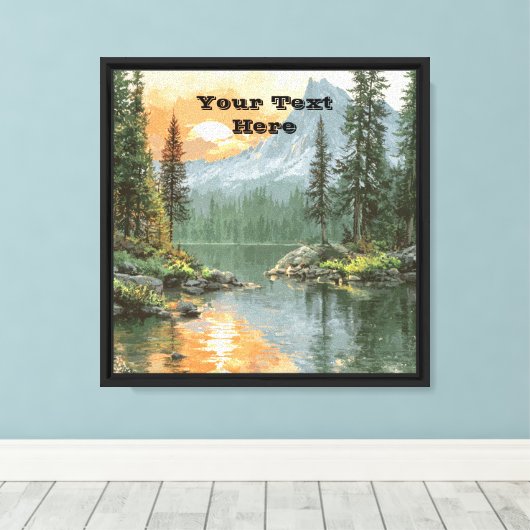 Sunset Lake Canvas Afdruk (Insitu (Houten vloer))