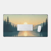 Sunset Lake Desk Mat - Schilderachtig Bos Mousepad (Keyboard & Muis)
