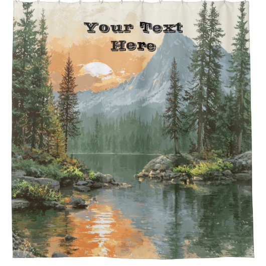 Sunset Lake Douchegordijn (Voorkant)