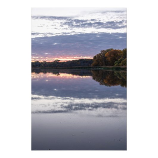 Sunset Lake Faux verpakt Canvas Print Foto Afdruk (Voorkant)