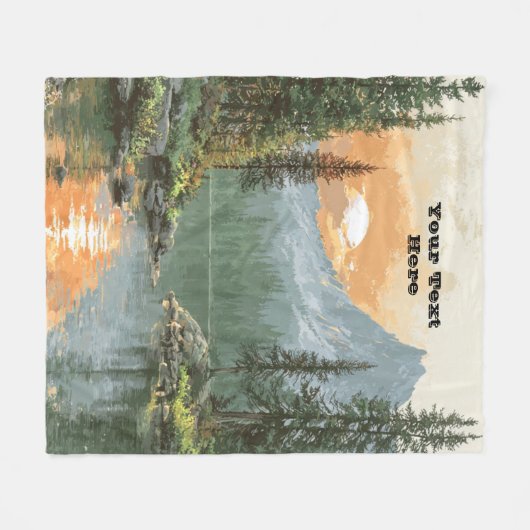 Sunset Lake Fleece Deken (Voorkant (Horizontaal))