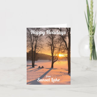 Sunset Lake Holiday Card Bedankkaart