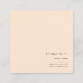 Sunset Lake Landscape Peach Semicircle Geometric Vierkante Visitekaartje (Achterkant)