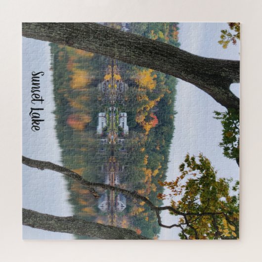 Sunset Lake Large Herfst Puzzle Legpuzzel (Horizontaal)