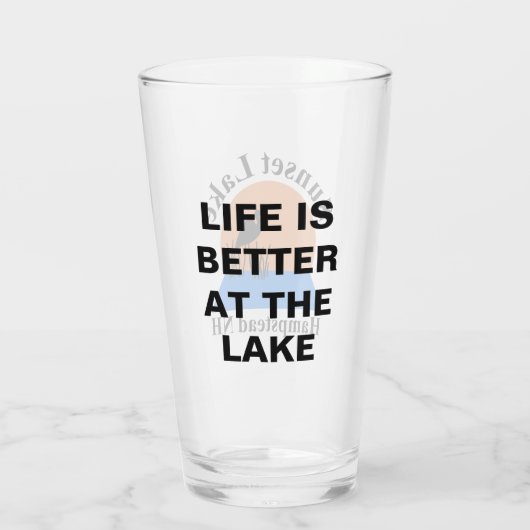 Sunset Lake Pint Glass Glas (Achterkant)