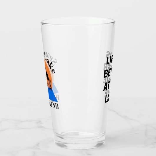 Sunset Lake Pint Glass Glas (Links)