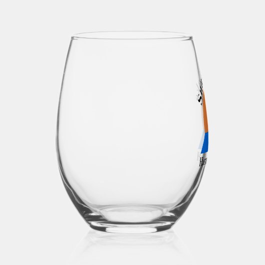 Sunset Lake Stemless Wine Glass Wijnglas Zonder Voet (Rechts)